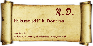 Mikustyák Dorina névjegykártya
